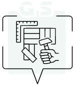 Icono con las letras GS representando el servicio de colocación de parquet.