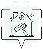 Icono con las letras GS representando el servicio de pintura.