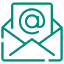 Representación gráfica de un icono de correo electrónico con un sobre.